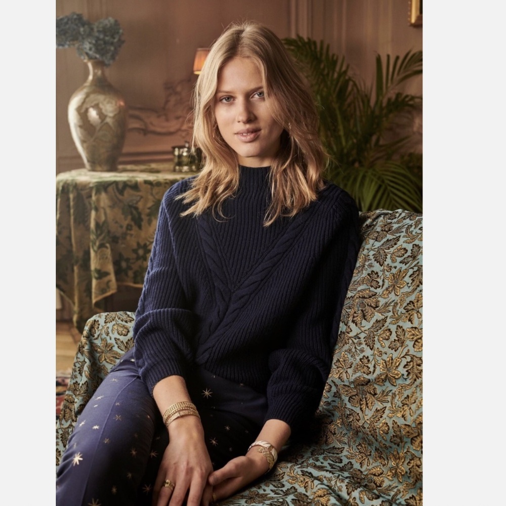 Sezane Zack Sweater in Marine